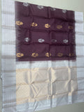 Niraavi coffee brown handloom softsilk saree - Pure silk saree