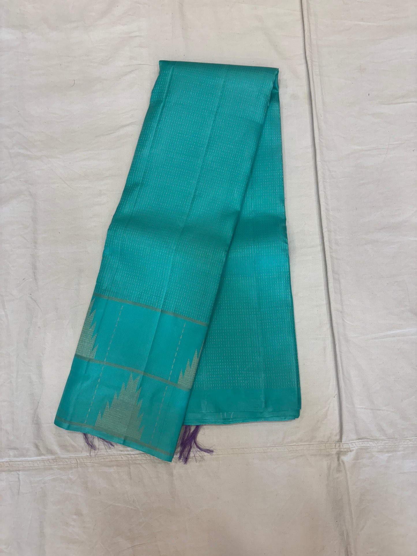 Devasena sea green & lavender handloom softsilk saree - Pure silk saree-AK1110