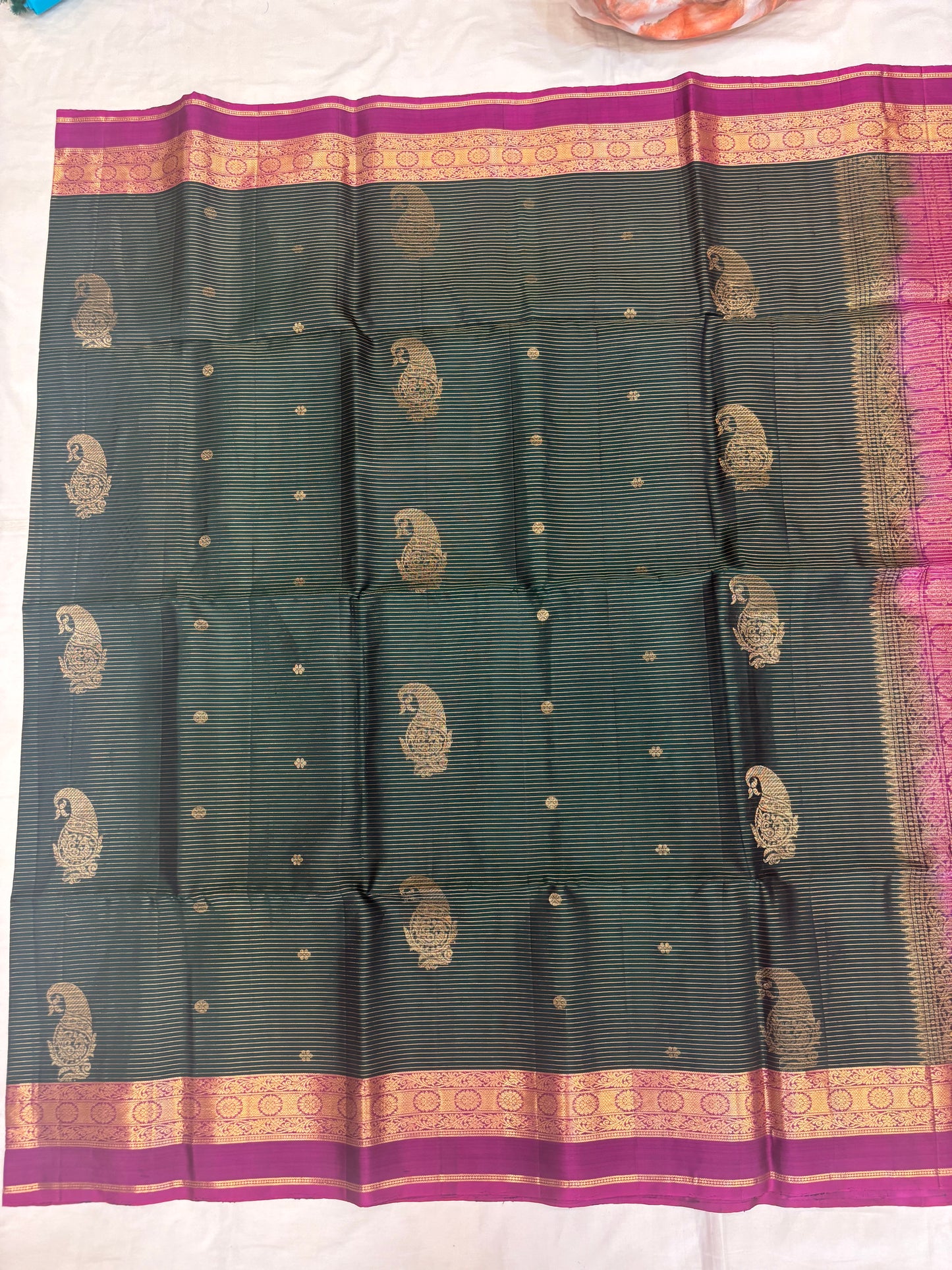 Maithre green softsilk saree - Pure silk saree-set8