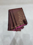Charvitha biscuit brown handloom softsilk saree - Pure silk saree