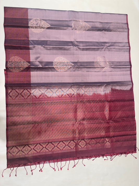 Vaidoori onion color handloom vaira oosi softsilk saree - Pure silk saree