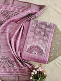 Semi Tussar with circle print - 2 colors