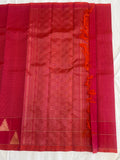 Pranavi temple border red handloom softsilk saree - Pure silk saree