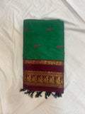 Green & purple Kalyani cotton saree