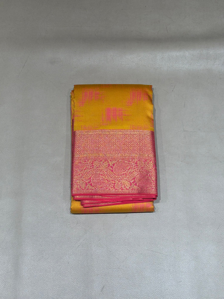 Tashia yellow pure mix softsilk saree