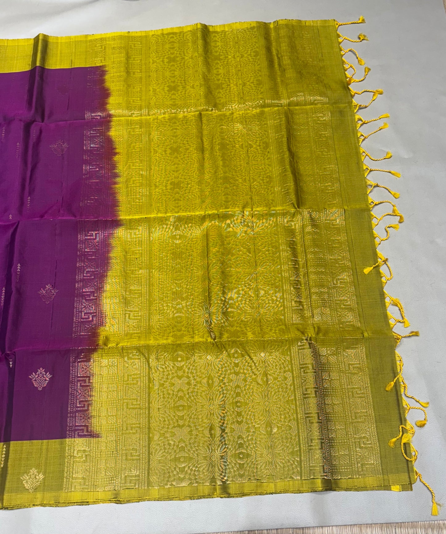 Vijaya purple handloom softsilk saree - Pure silk saree-set16