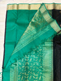 Urvi black handloom softsilk saree - Pure silk saree