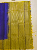 Tanvi navy blue handloom softsilk saree - Vaira oosi design -Pure silk saree