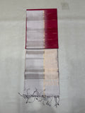 Vamika red handloom softsilk saree - Pure silk saree- contrast color