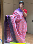 Ambikai multi color checked softsilk saree - Pure silk saree