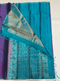 Charvi thread checks handloom softsilk saree - Pure silk saree