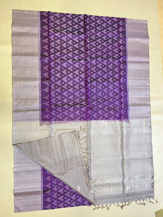 Arnavi purple Pochampally softsilk saree - Pure silk saree-AK1107