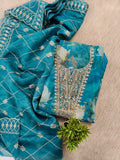 Organza salwar with yoke work - 3 colors