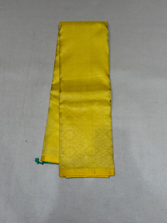Padumai yellow brocade bridal softsilk saree - Pure silk saree