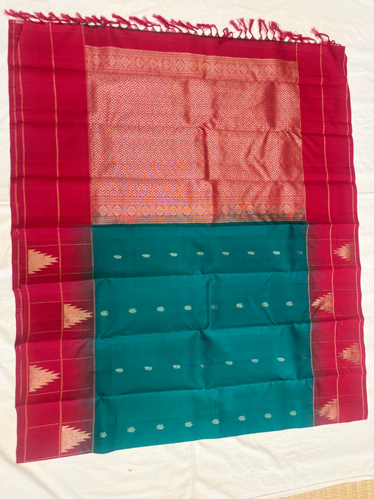 Pranavi green handloom softsilk saree - Pure silk saree