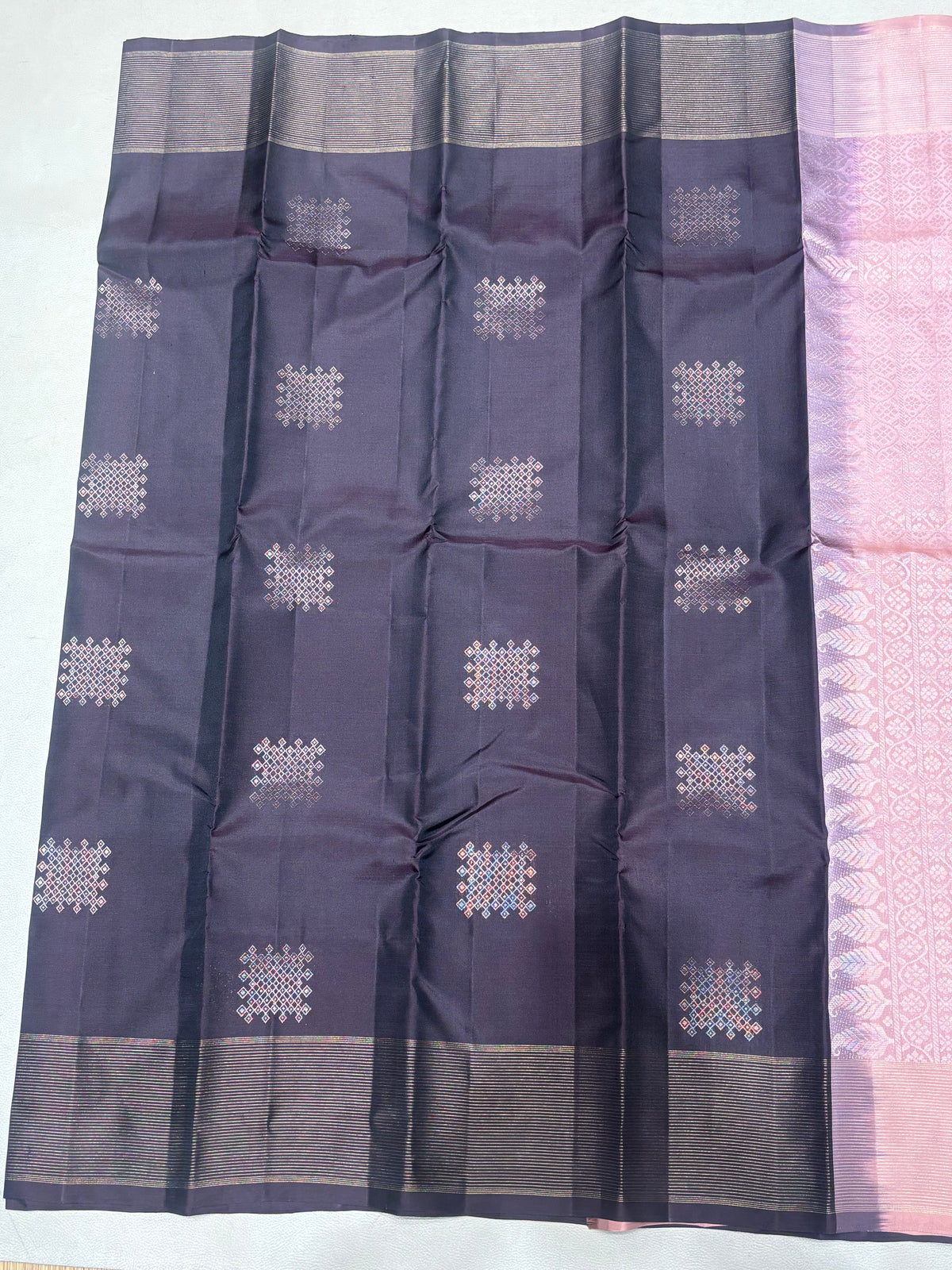 Samyukta Kolam coffee brown softsilk saree