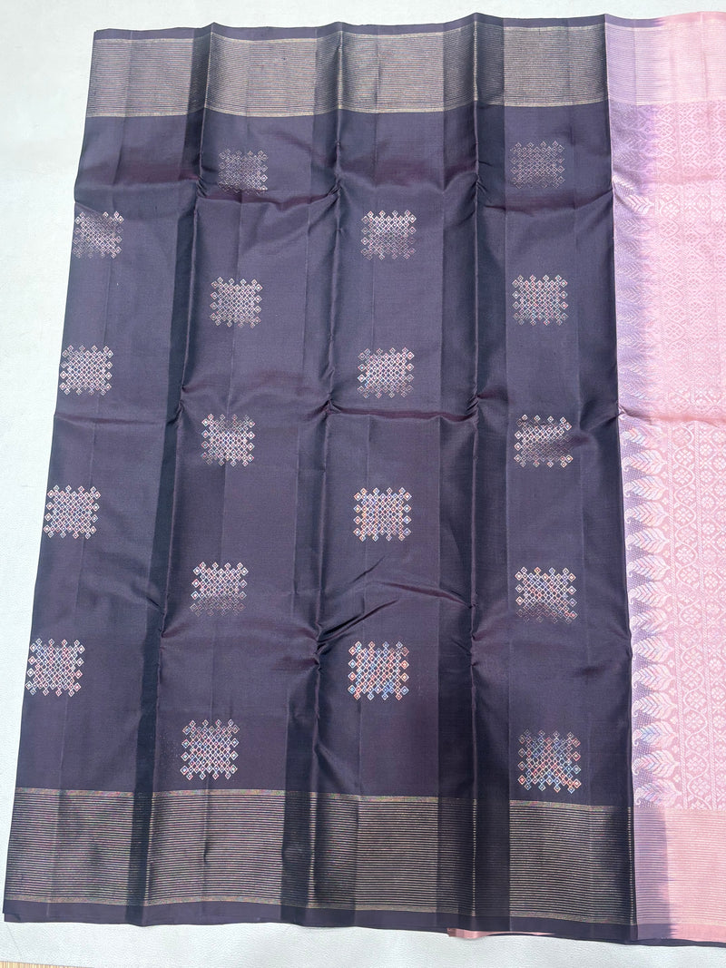 Samyukta Kolam coffee brown softsilk saree
