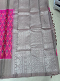 Thannu Pochampally pink softsilk saree - Pure silk saree