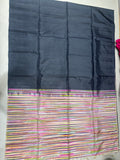 Karunya Black & multicolor handloom softsilk saree - Pure silk saree