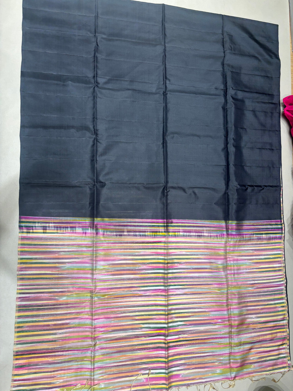 Karunya Black & multicolor handloom softsilk saree - Pure silk saree
