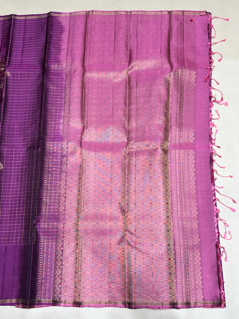 Charvitha purple handloom softsilk saree - Pure silk saree