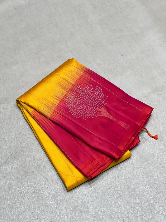Charulata handloom softsilk saree - Pure silk saree-AV103