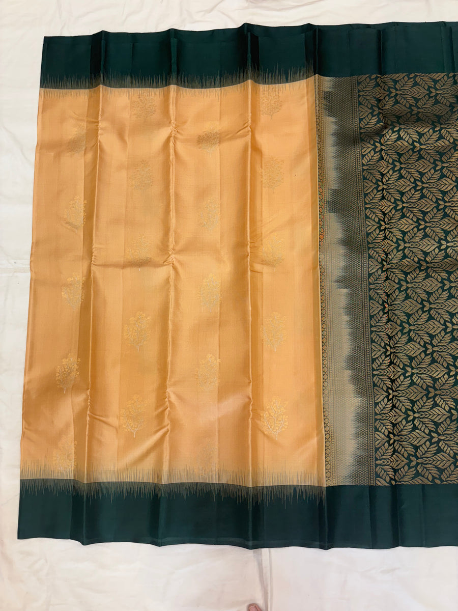 Yuvaa soft peach gold softsilk saree - Pure silk saree-set13