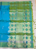 Ponkodi light blue handloom softsilk saree - Pure silk saree - GA104