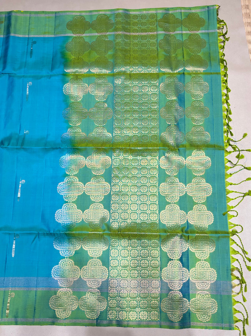Ponkodi light blue handloom softsilk saree - Pure silk saree - GA104