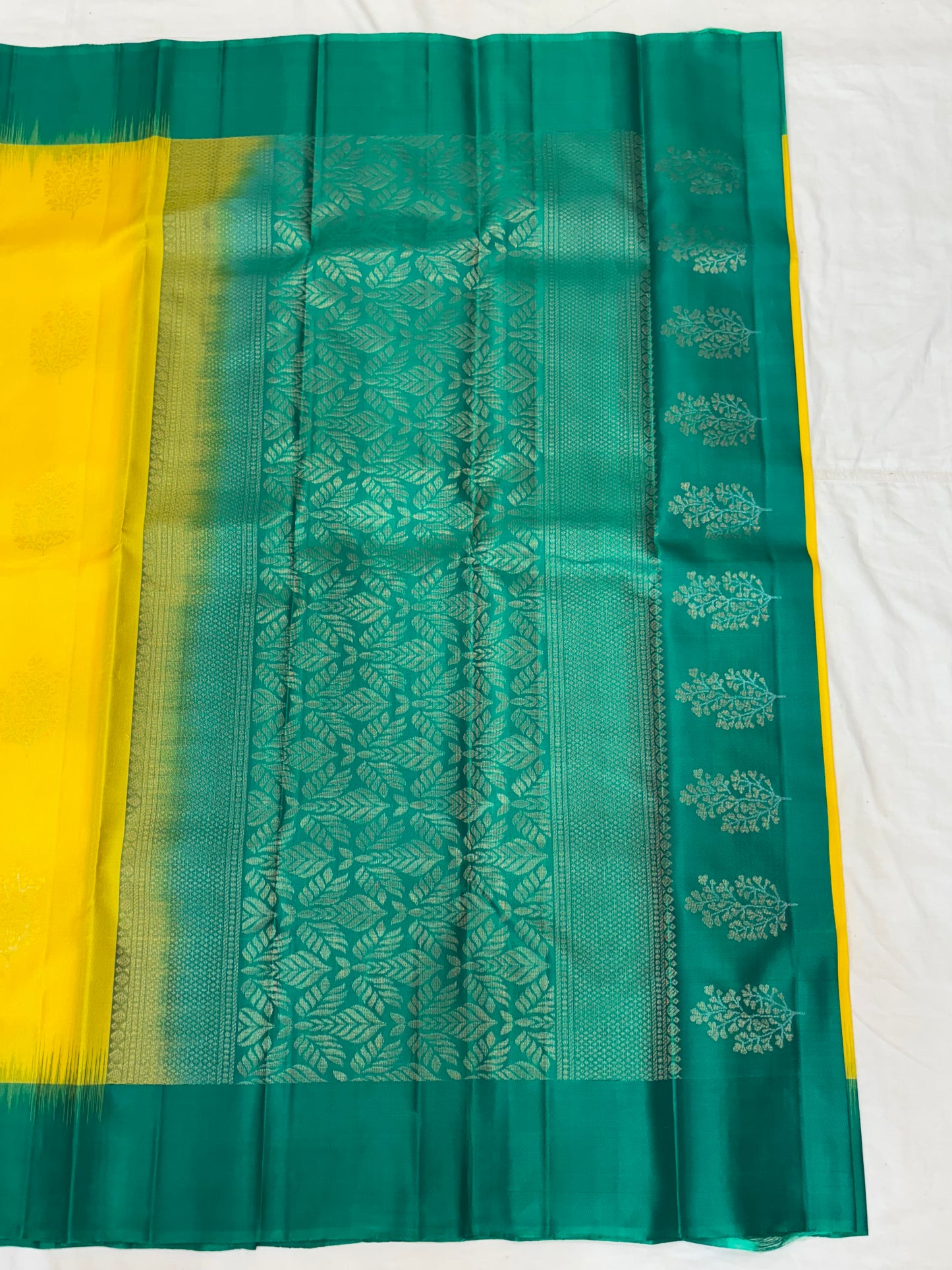 Yuvia lemon yellow & green softsilk saree - Pure silk saree-set13