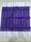 Ilai blue handloom softsilk saree - Pure silk saree- contrast color