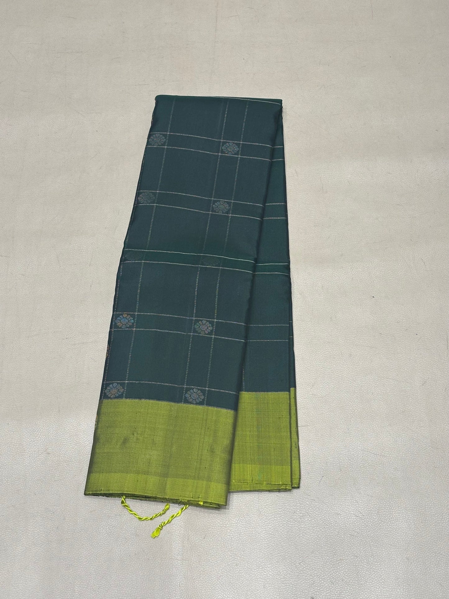 Satvik bottle green handloom softsilk saree - Pure silk saree