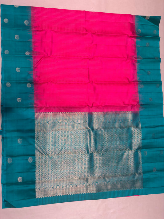 Charu Latha vaira oosi handloom softsilk saree - Pure silk saree-AK1112