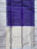 Ilai blue handloom softsilk saree - Pure silk saree- contrast color