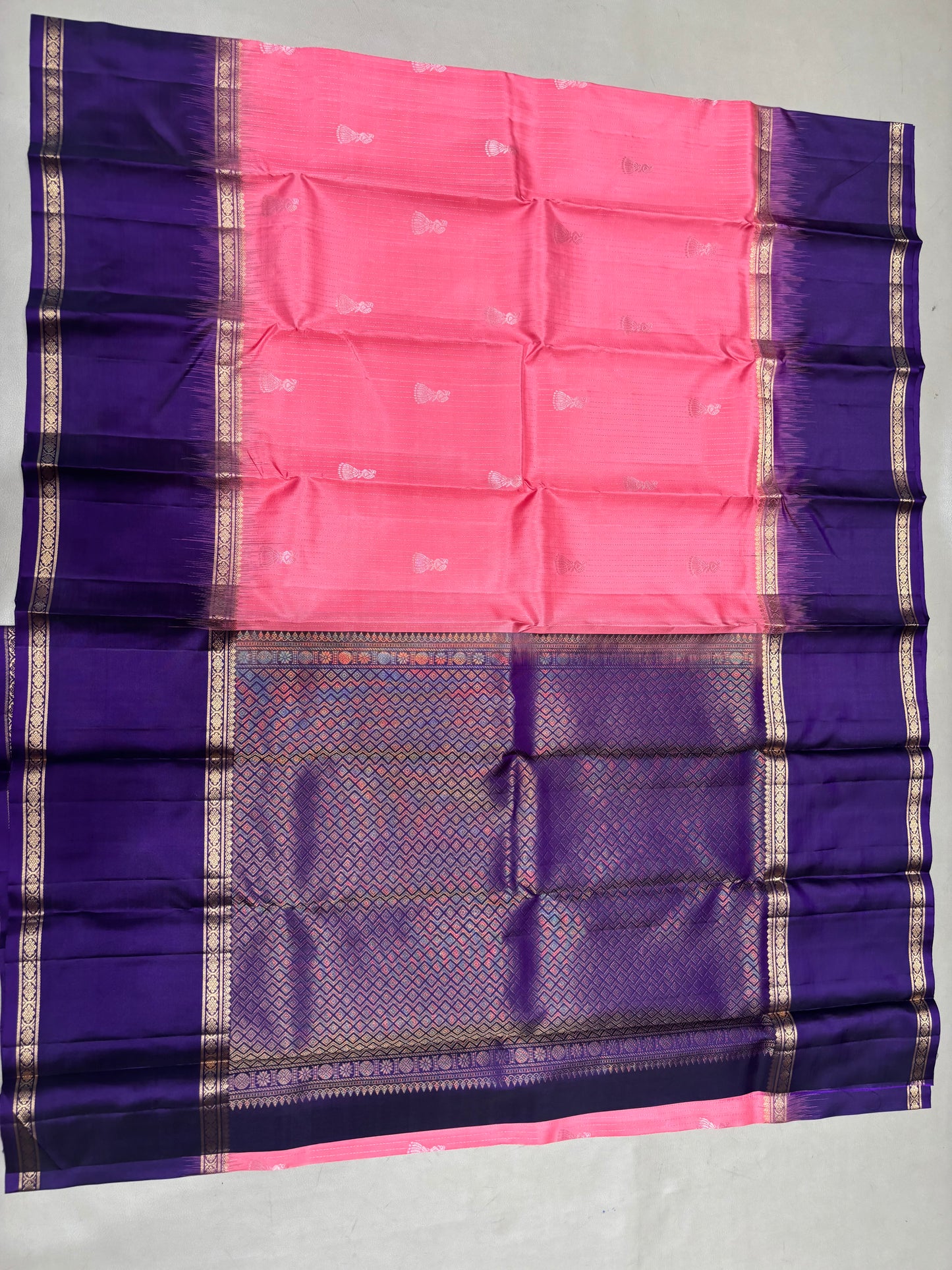 Paruvam pink vaira oosi handloom softsilk saree - Pure silk saree-AK1115