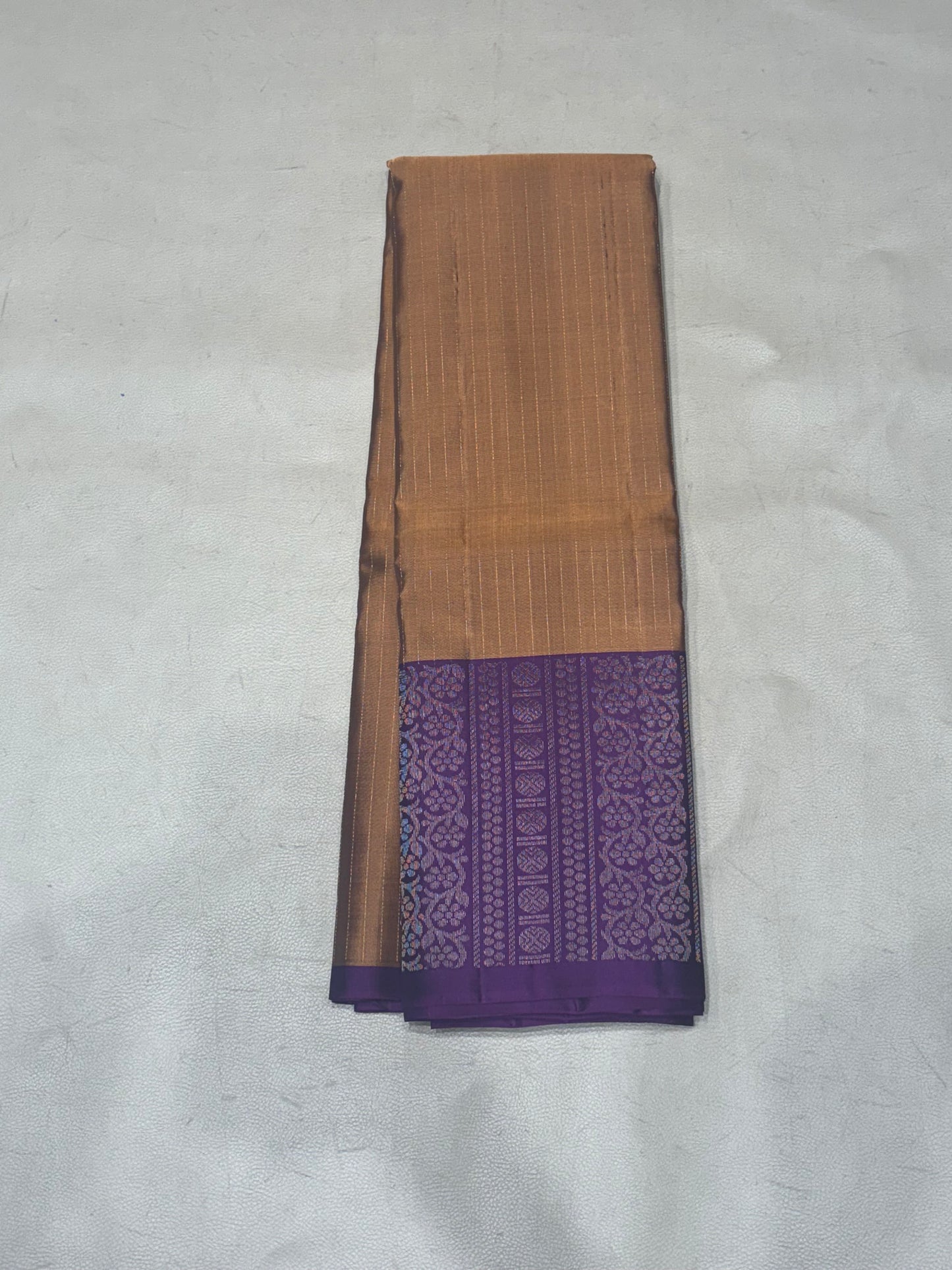 Tanvi rust & purple Vaira oosi handloom softsilk saree - Pure silk saree-set15