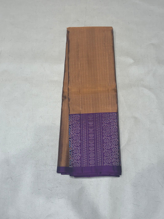 Tanvi rust & purple Vaira oosi handloom softsilk saree - Pure silk saree-set15