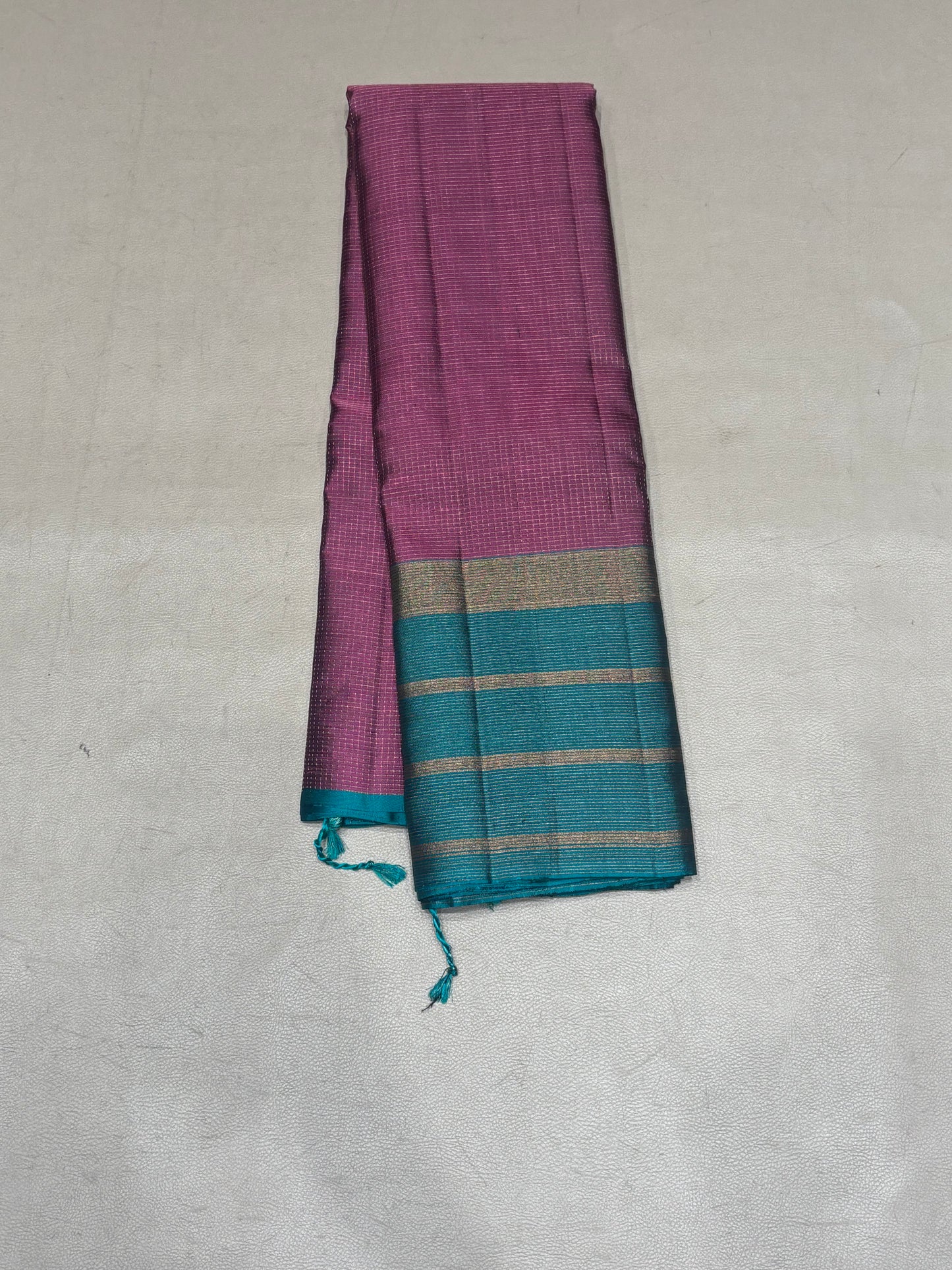 Ranjani pink & green micro checked softsilk saree - Pure silk saree-AK1118