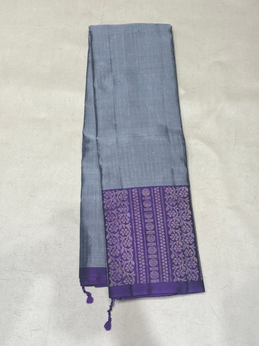 Tanvi grey vaira oosi handloom softsilk saree - Pure silk saree-set15