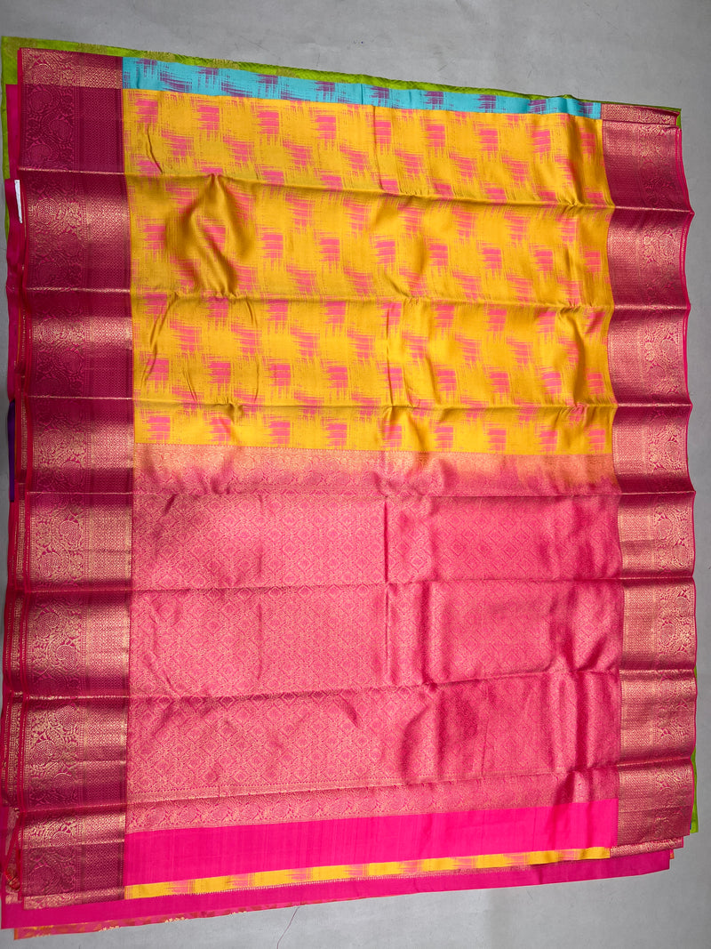 Tashia yellow pure mix softsilk saree