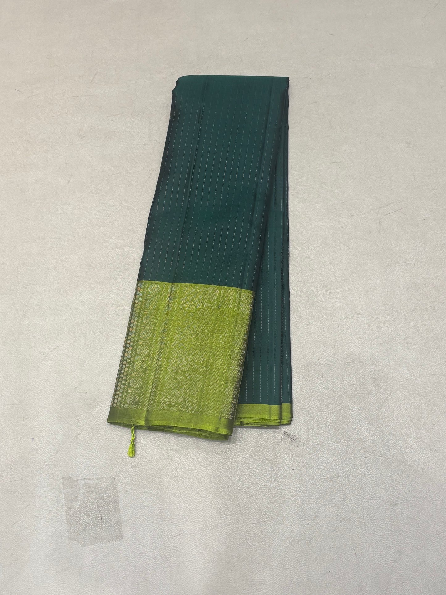 Tanvi bottle green softsilk saree - Vaira oosi design - Pure silk saree