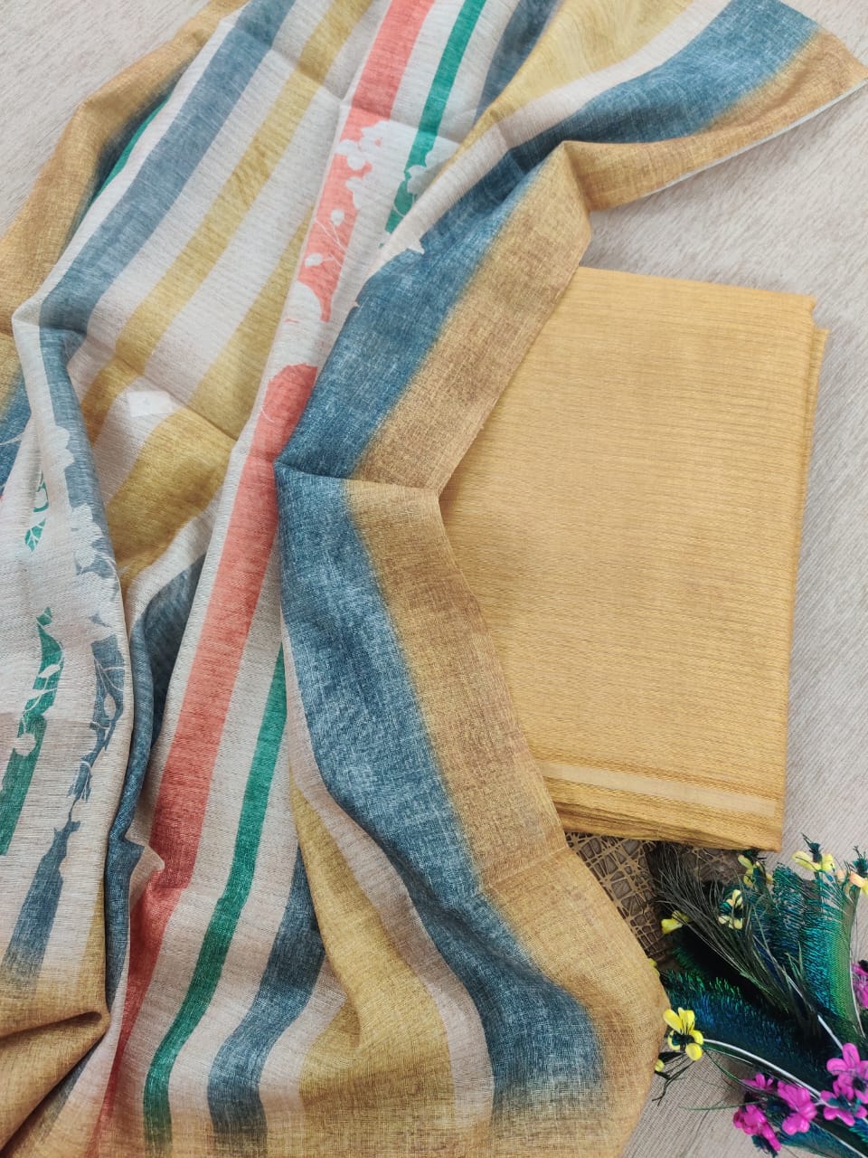 Soft jute cotton salwar material
