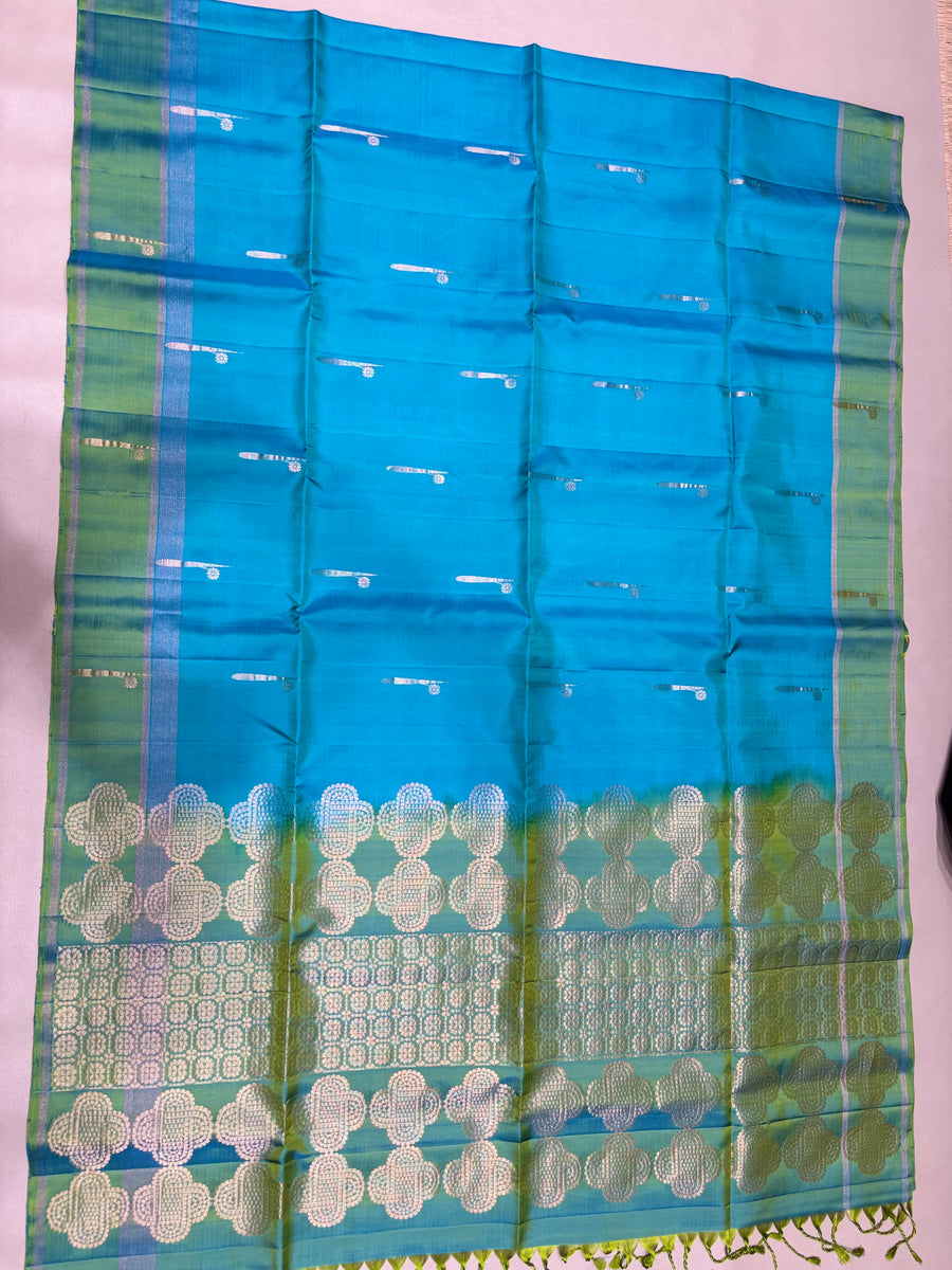 Ponkodi light blue handloom softsilk saree - Pure silk saree - GA104