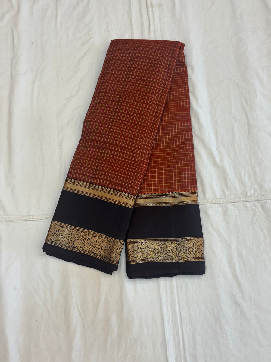 Bhavani rust orange softsilk saree - Pure silk saree
