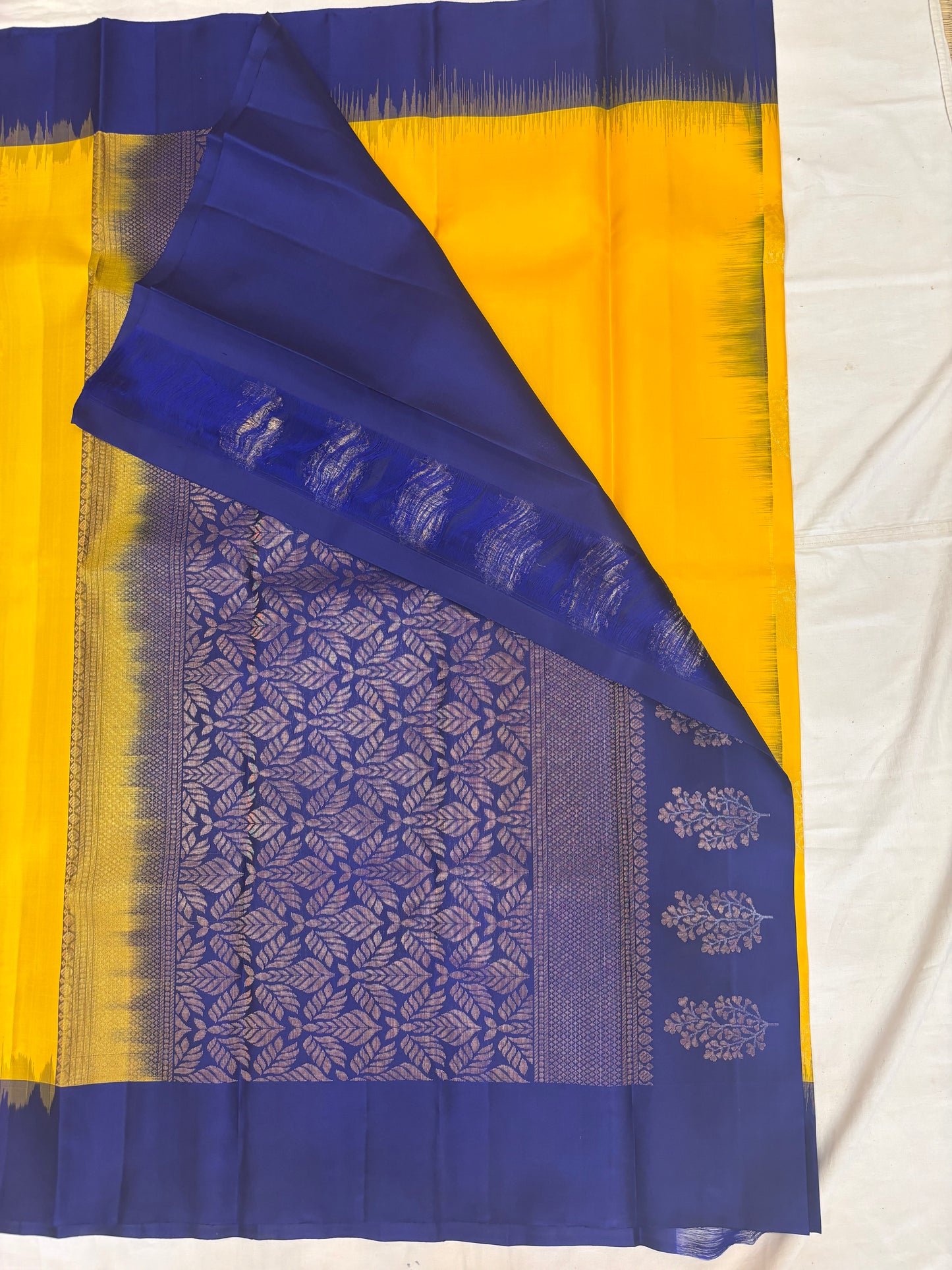 Yuvaa yellow & blue softsilk saree - Pure silk saree-set13