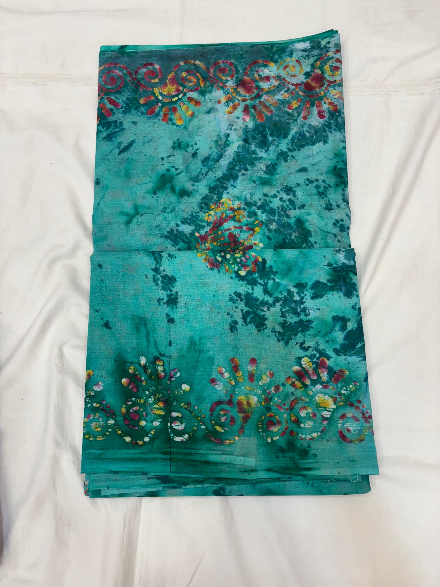 Batik print cotton saree