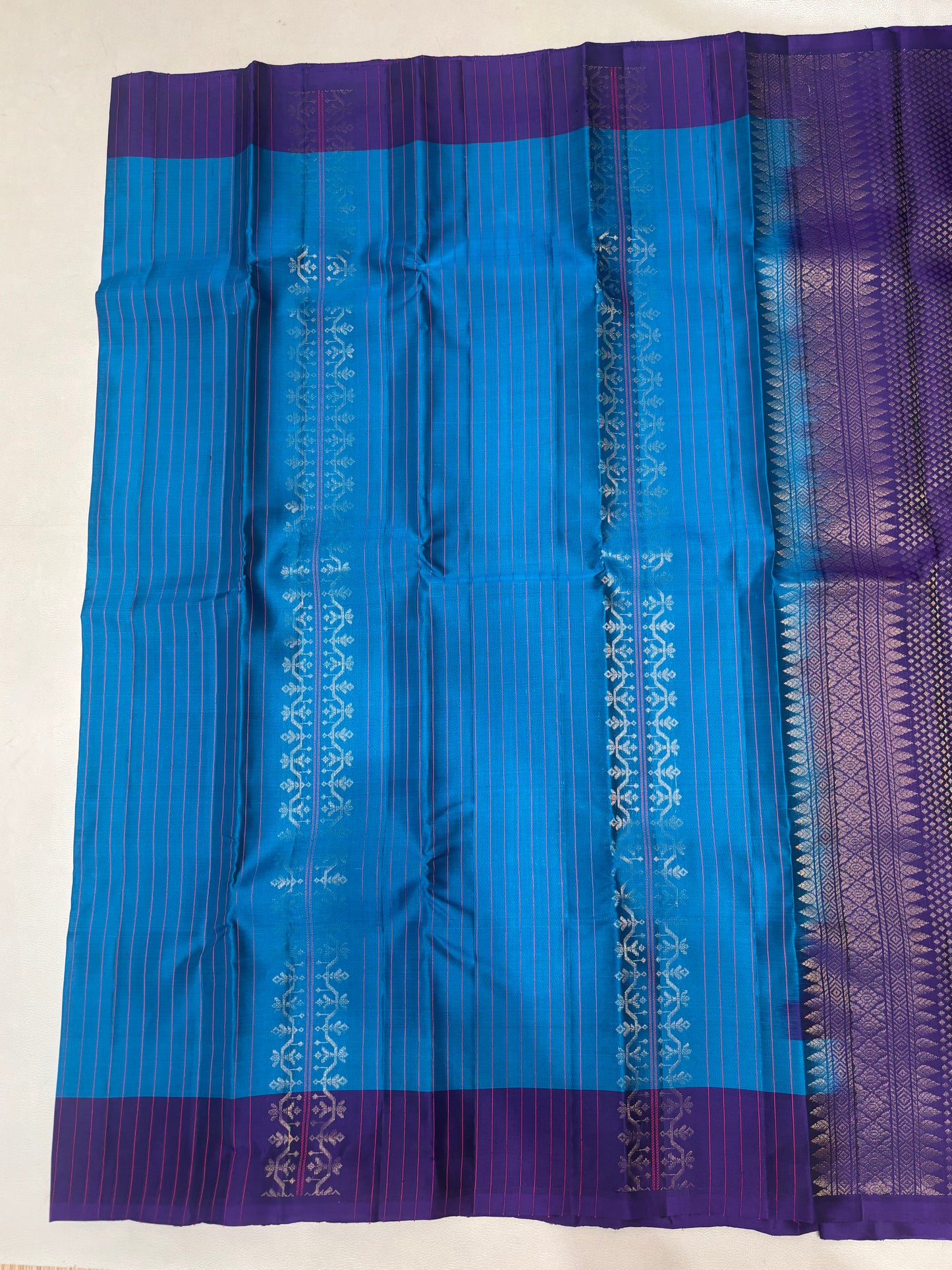 Iranya blue pure mix softsilk saree