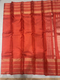 Ranjani orange micro checked softsilk saree - pure silk saree
