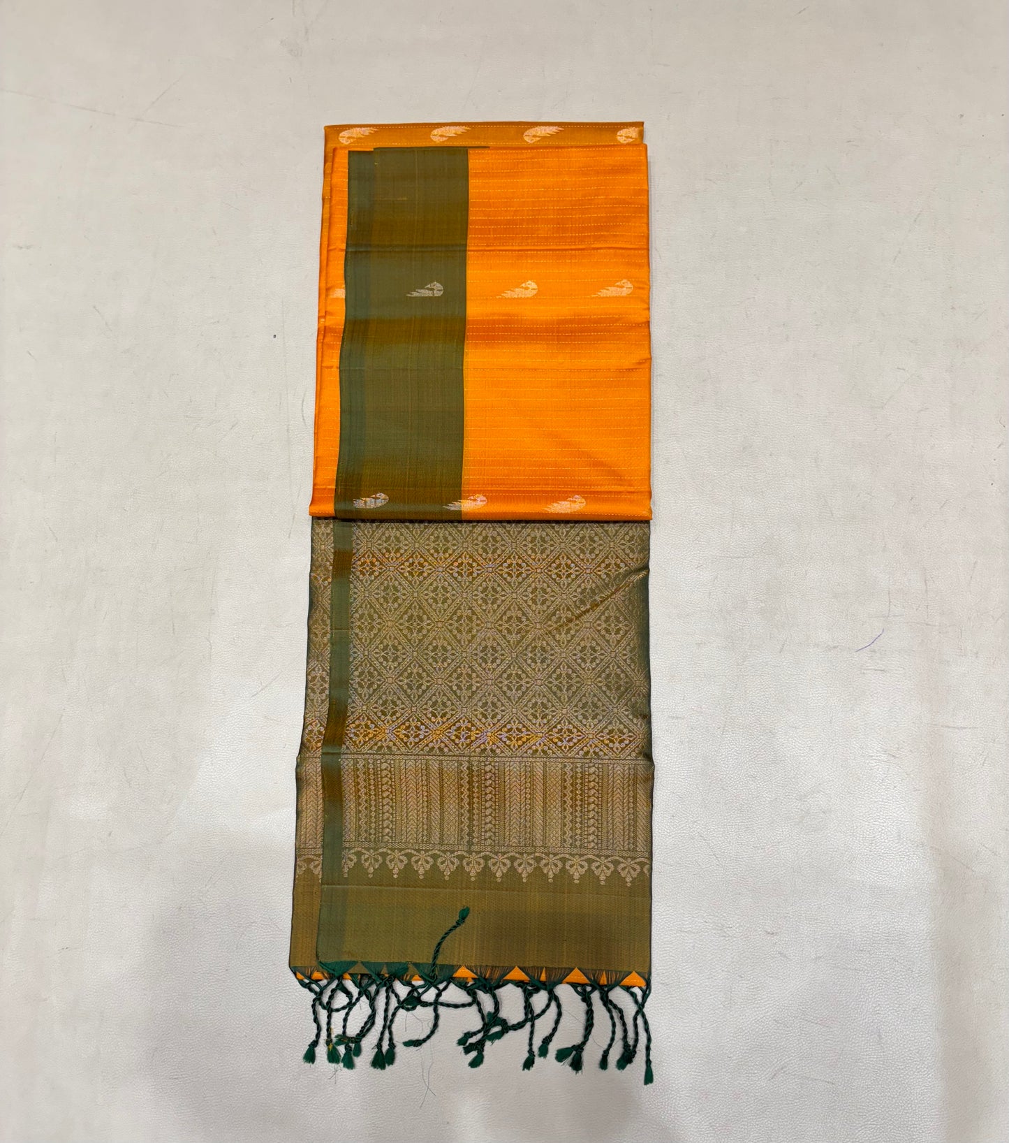 Paari yellow & green handloom softsilk saree - Pure silk saree