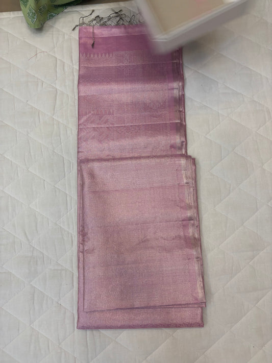 Baby pink tissue softsilk saree - Pure silk saree-AK1111